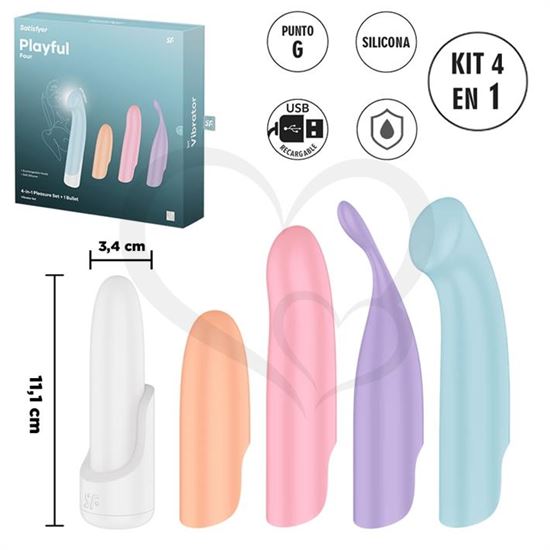 Playful Four estimulador con kit de 4 cabezales diferentes